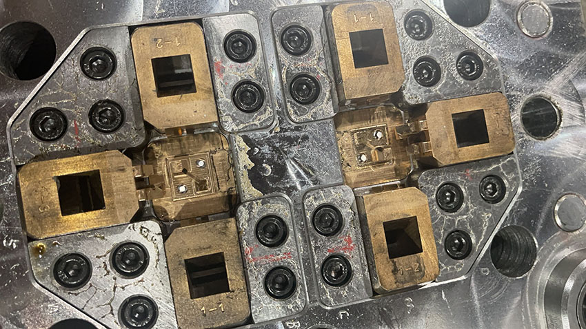 Injection molds for LEGO are assembled with 0.003 mm tolerance for slides and cores.