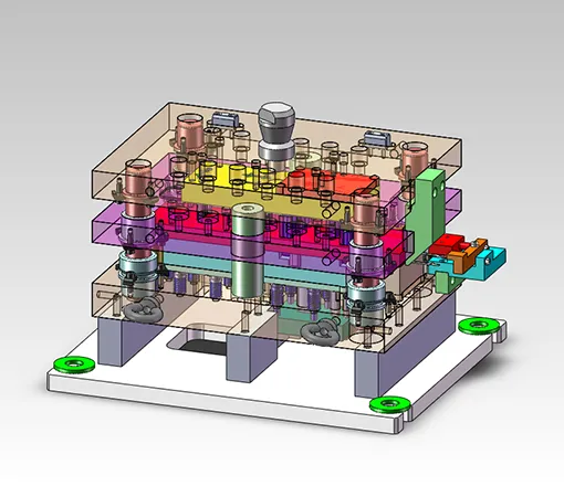 industrial-forming-die Industrial forming dies showing stages from design to finished metal parts