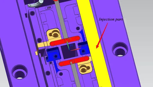 submarine-gate-with-auxiliary-runner Injection moulding submarine gate system with auxiliary runner for efficient part production