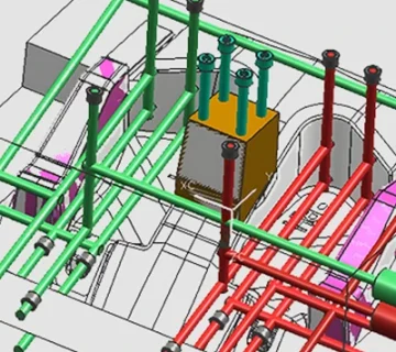 Cooling channel layouts in injection molds including straight, conformal, branch, and well type designs