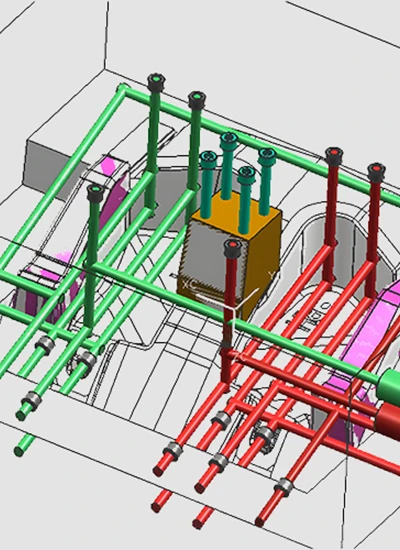 Cooling channel layouts in injection molds including straight, conformal, branch, and well type designs